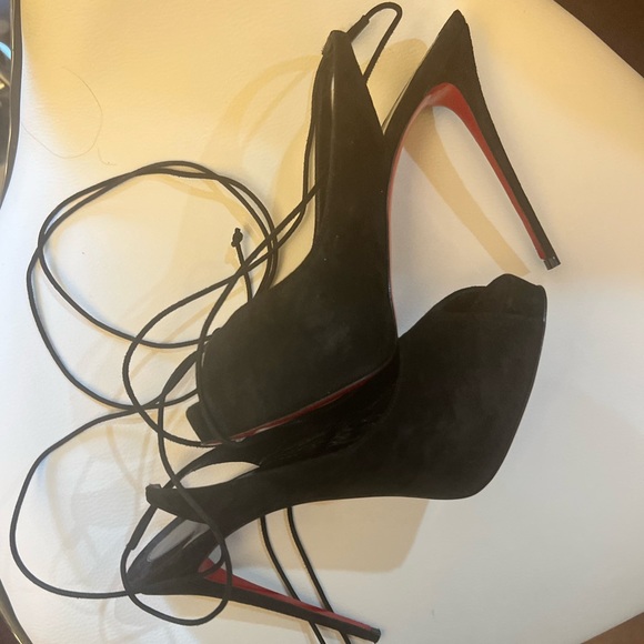 Christian Louboutin 👠 black suede laced up ankle - Picture 3 of 6